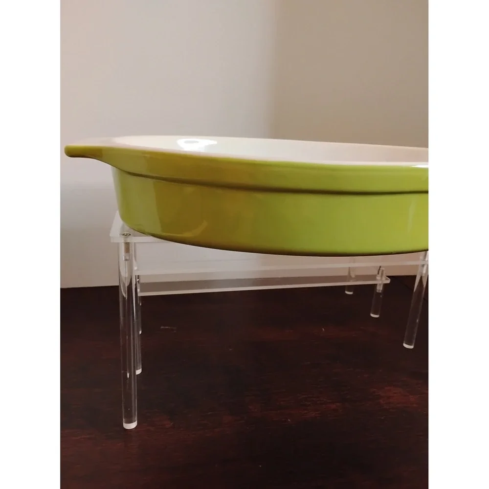 Vintage Pyrex Lime Green Oval Casserole Dish 043 1.5 Quart Chartreuse MCM
